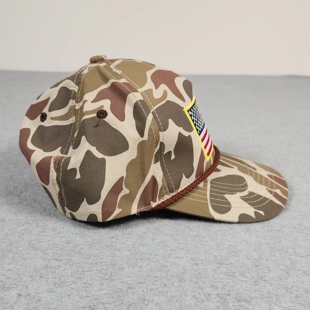 Burlebo Hat Adjustable Snapback Duck Camo American Flag Cap Country Ripstop
